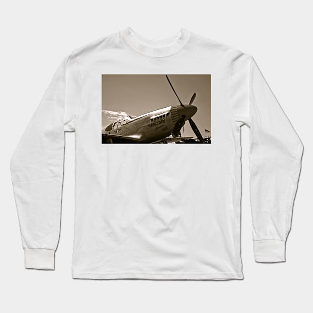 Tuskegee Airmen P51 Mustang Fighter Plane Long Sleeve T-Shirt by Scubagirlamy